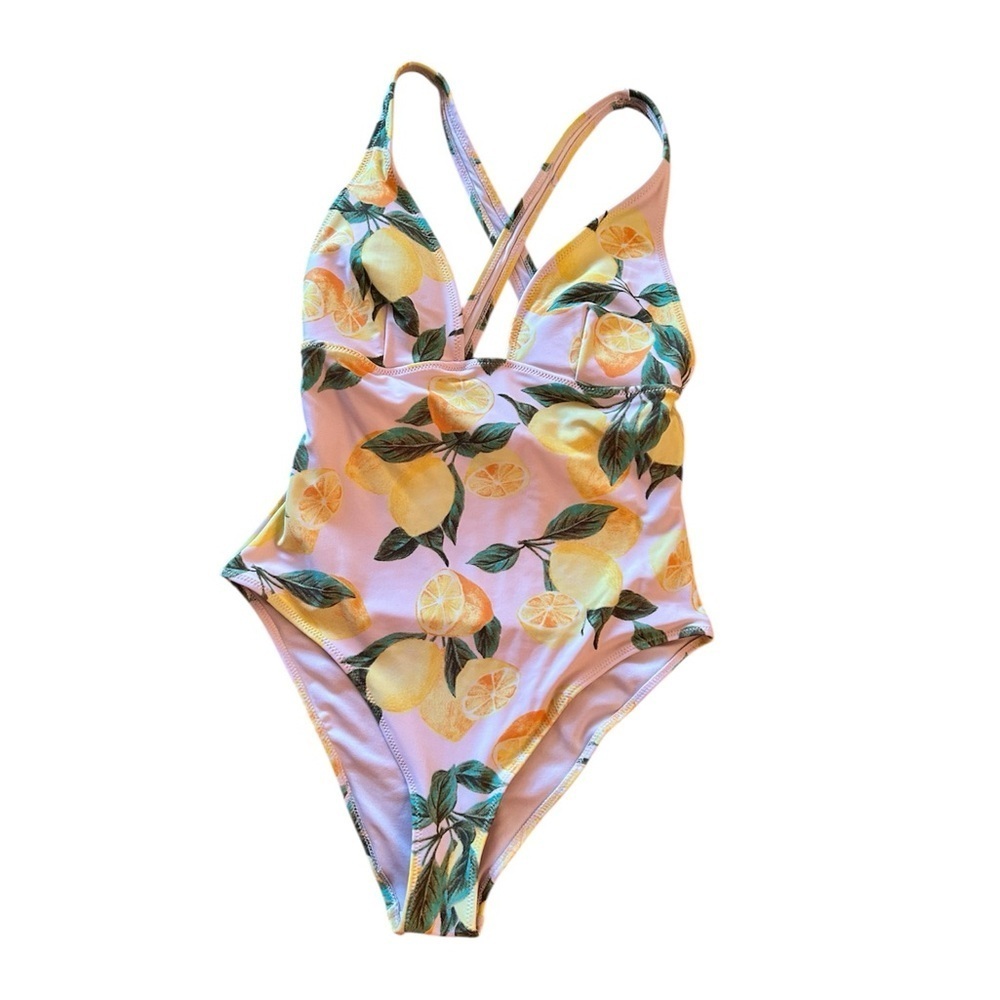 3 For $15 Lemon Print  Swimsuit